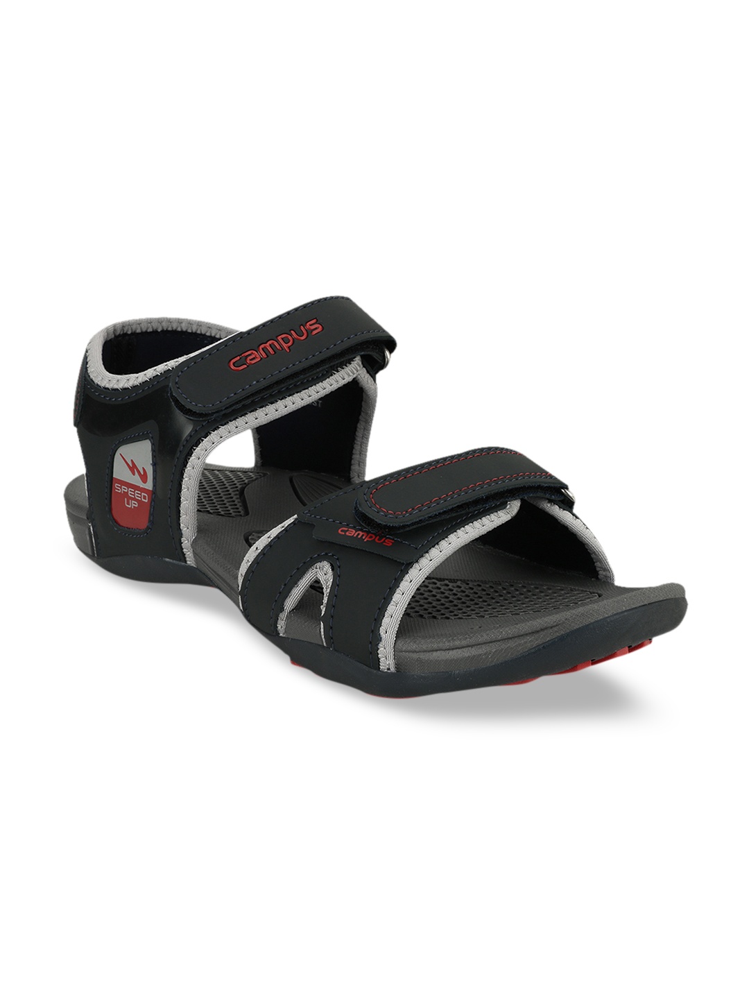 

Campus Men Black & Grey Comfort Sandals