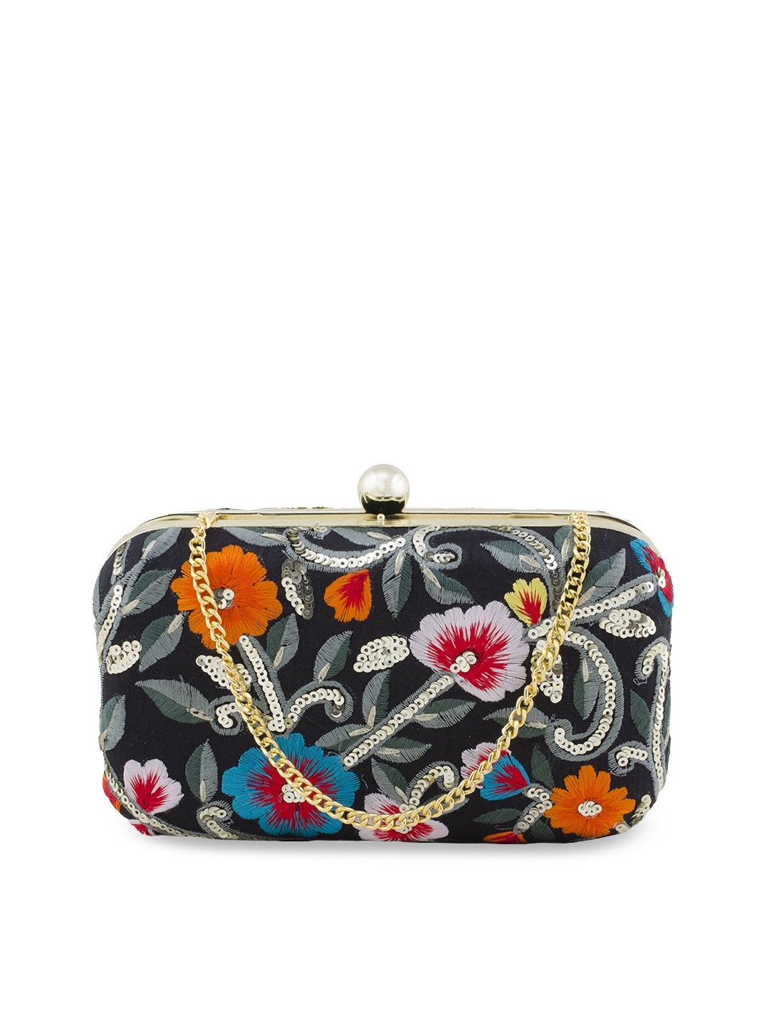 

Tarini Nirula Orange & Blue Embroidered Box Clutches