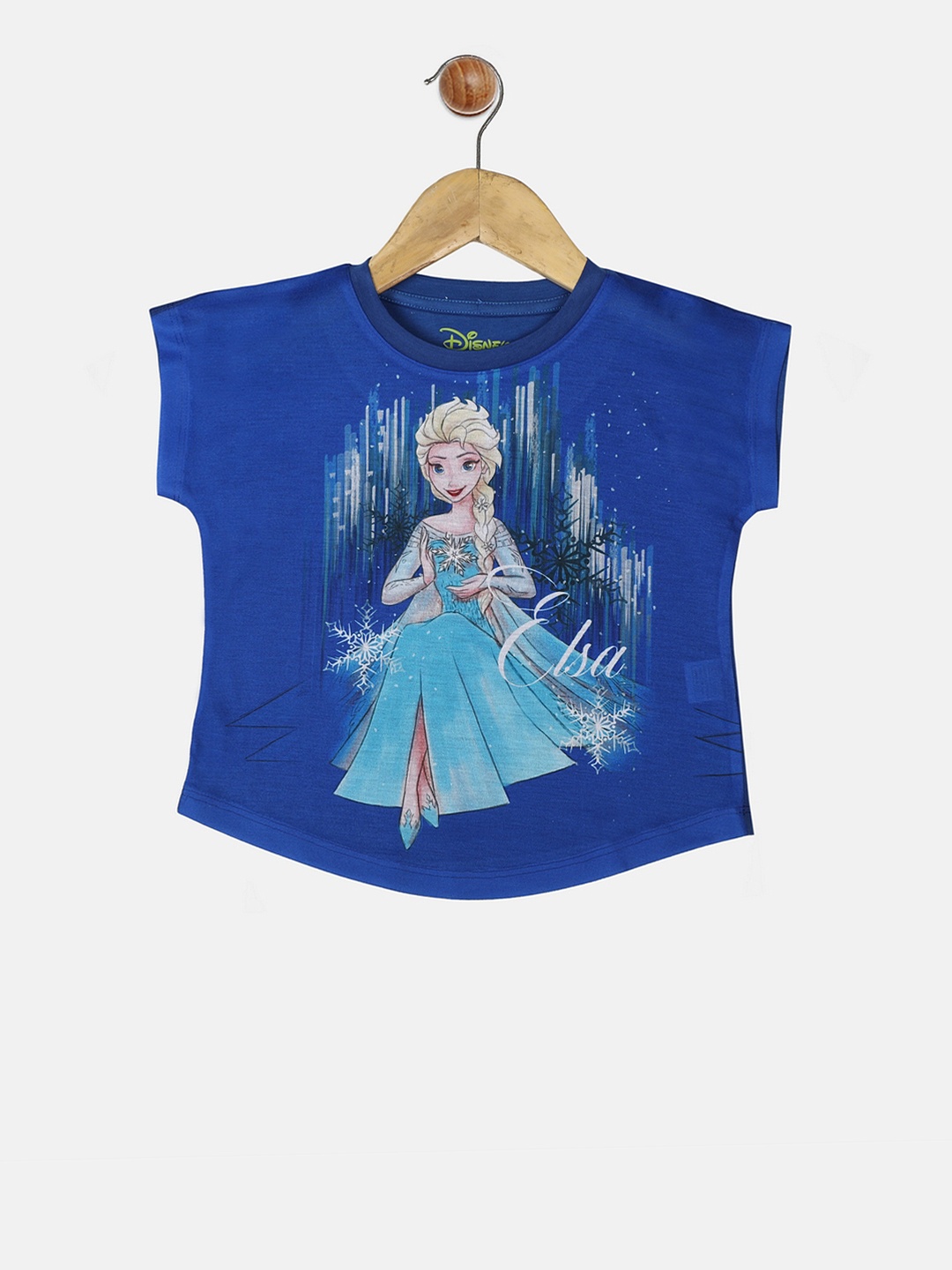 

YK Disney Girls Blue Frozen Princess Elsa Printed T-shirt