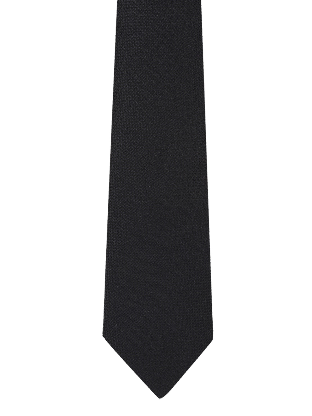 Louis Philippe Black Woven Design Broad Tie