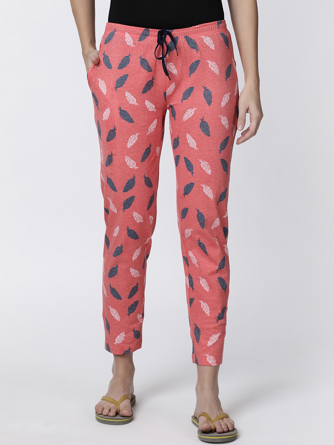 

Kryptic Women Orange & Green Printed Relaxed Fit Lounge Pants