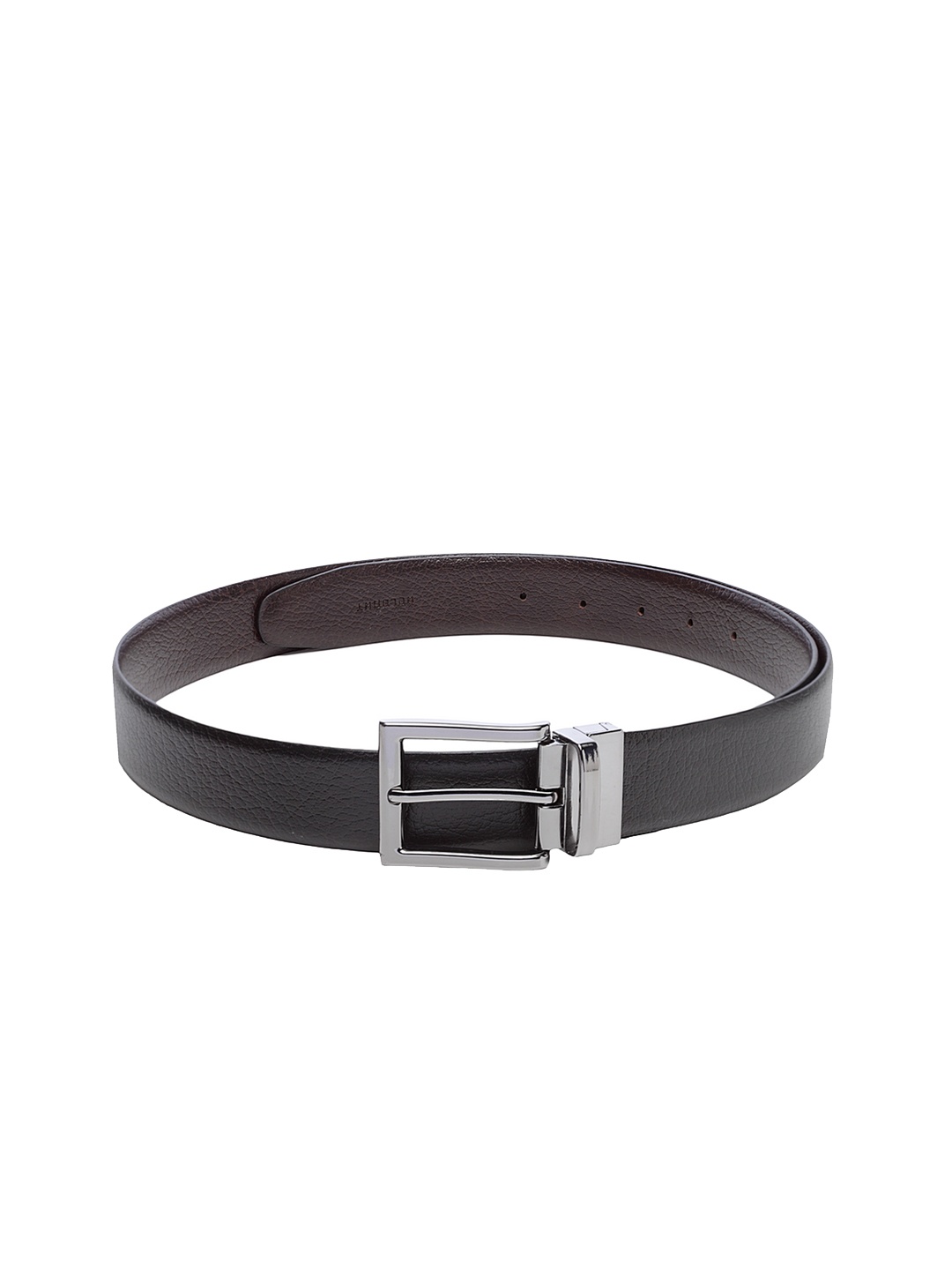 

WELBAWT Men Black & Brown Reversible Textured Leather Belt