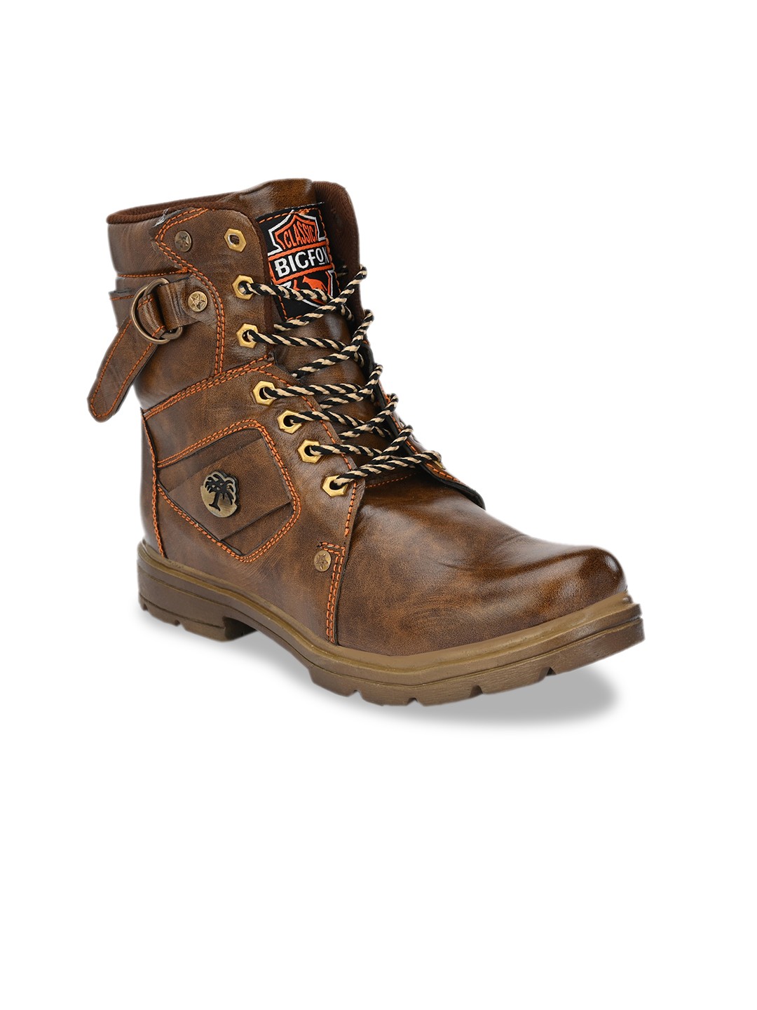 

Big Fox Men Brown Solid High-Top Flat Boots