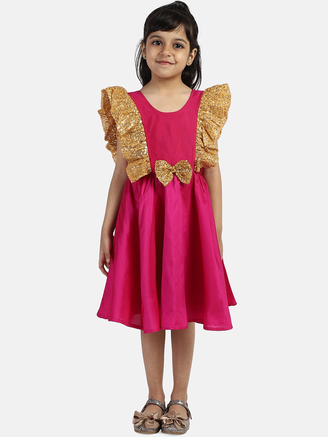 

BownBee Girls Pink Embellished Fit and Flare Dress