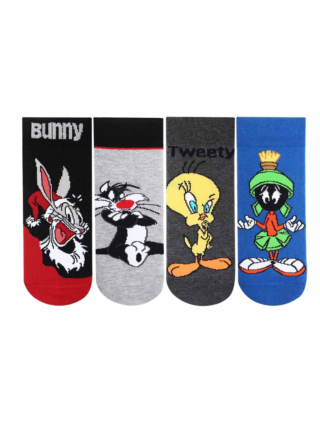 

Bonjour Kids Pack of 4 Assorted Loony Tunes Ankle-Length Socks