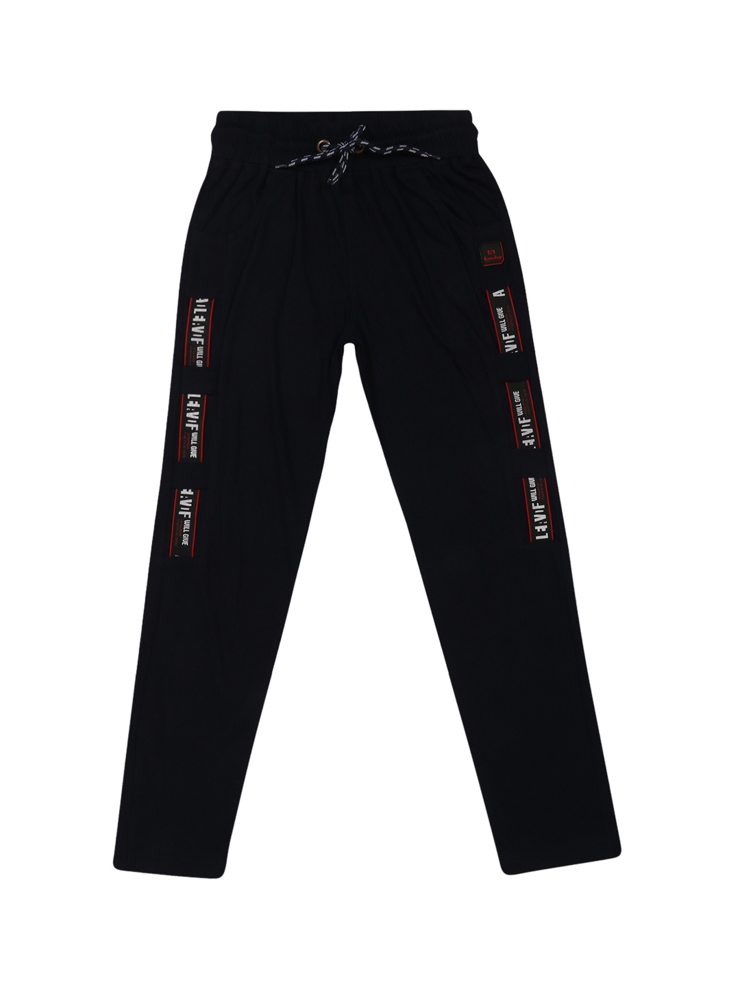 

Lil Tomatoes Boys Black & White Solid Track Pants
