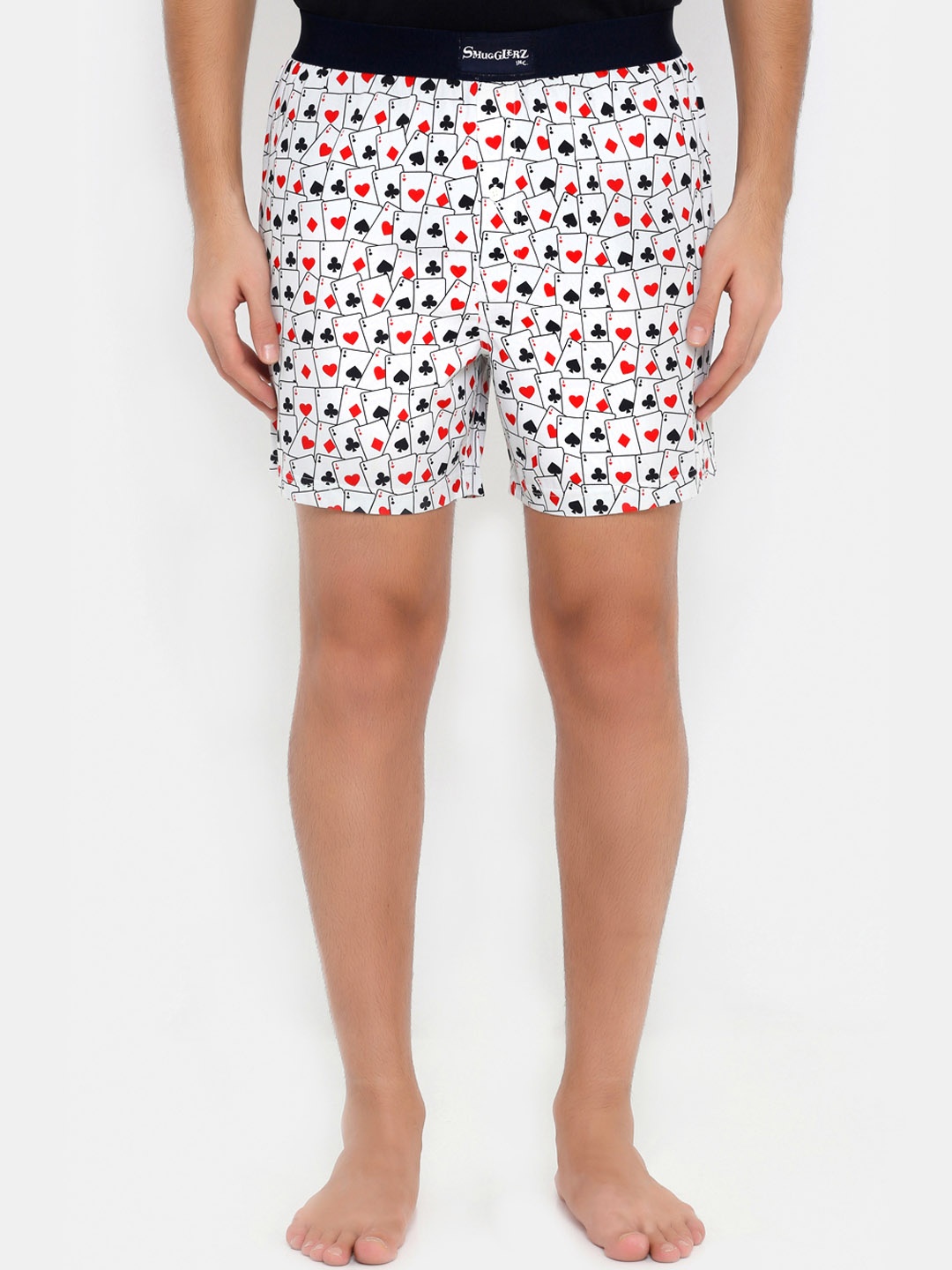 

Smugglerz Men White & Black Printed Pure Cotton Boxers ACE CARDS-BXR