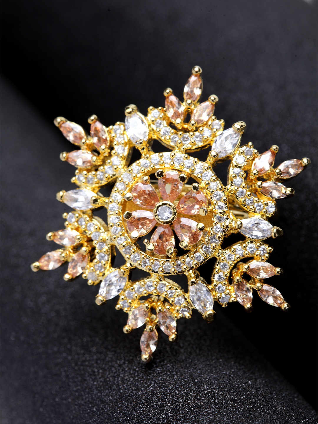 

Bhana Fashion Gold-Plated AD-Studded Handcrafted Finger Ring