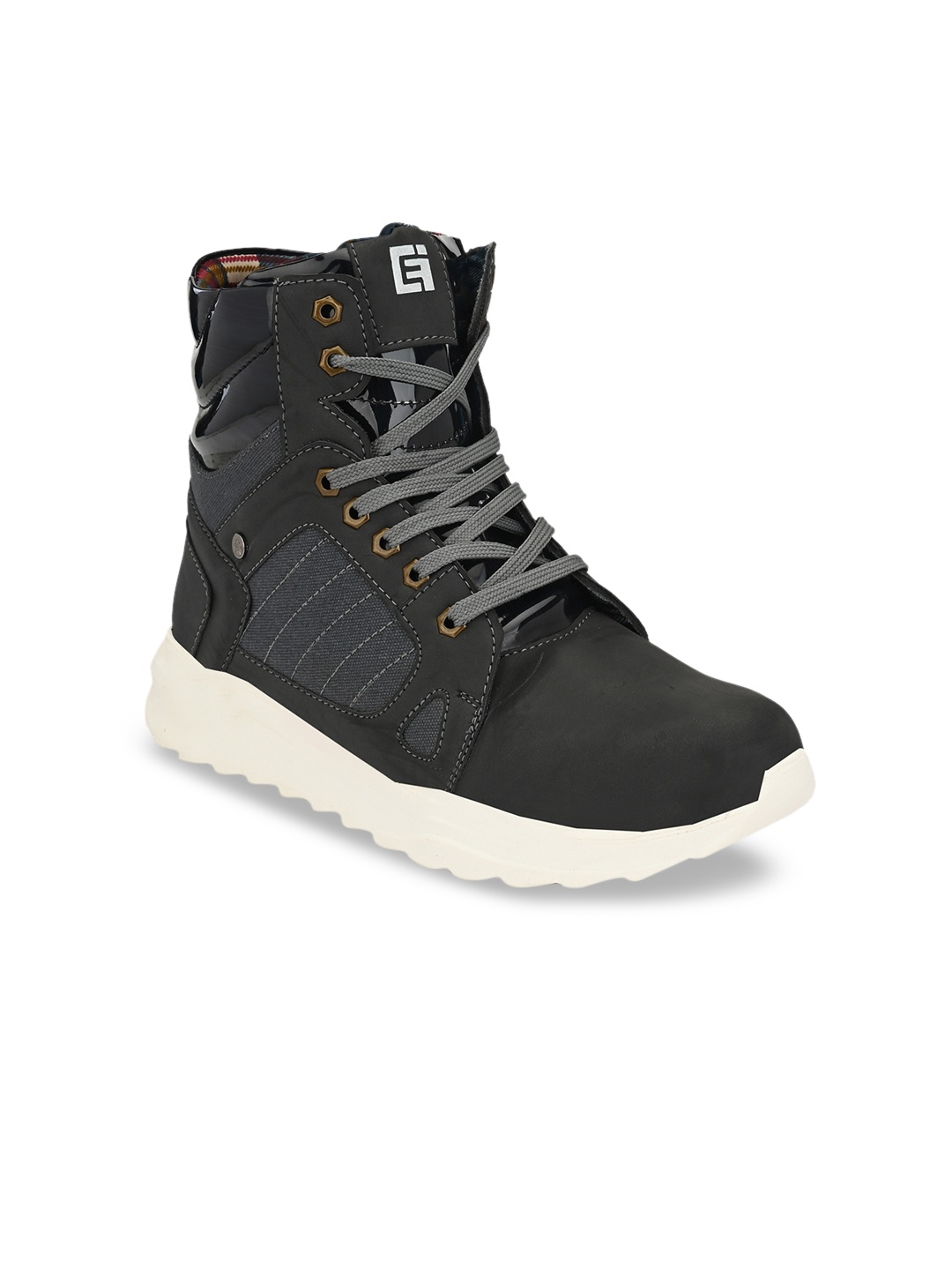 

Eego Italy Men Black Solid High-Top Sneakers