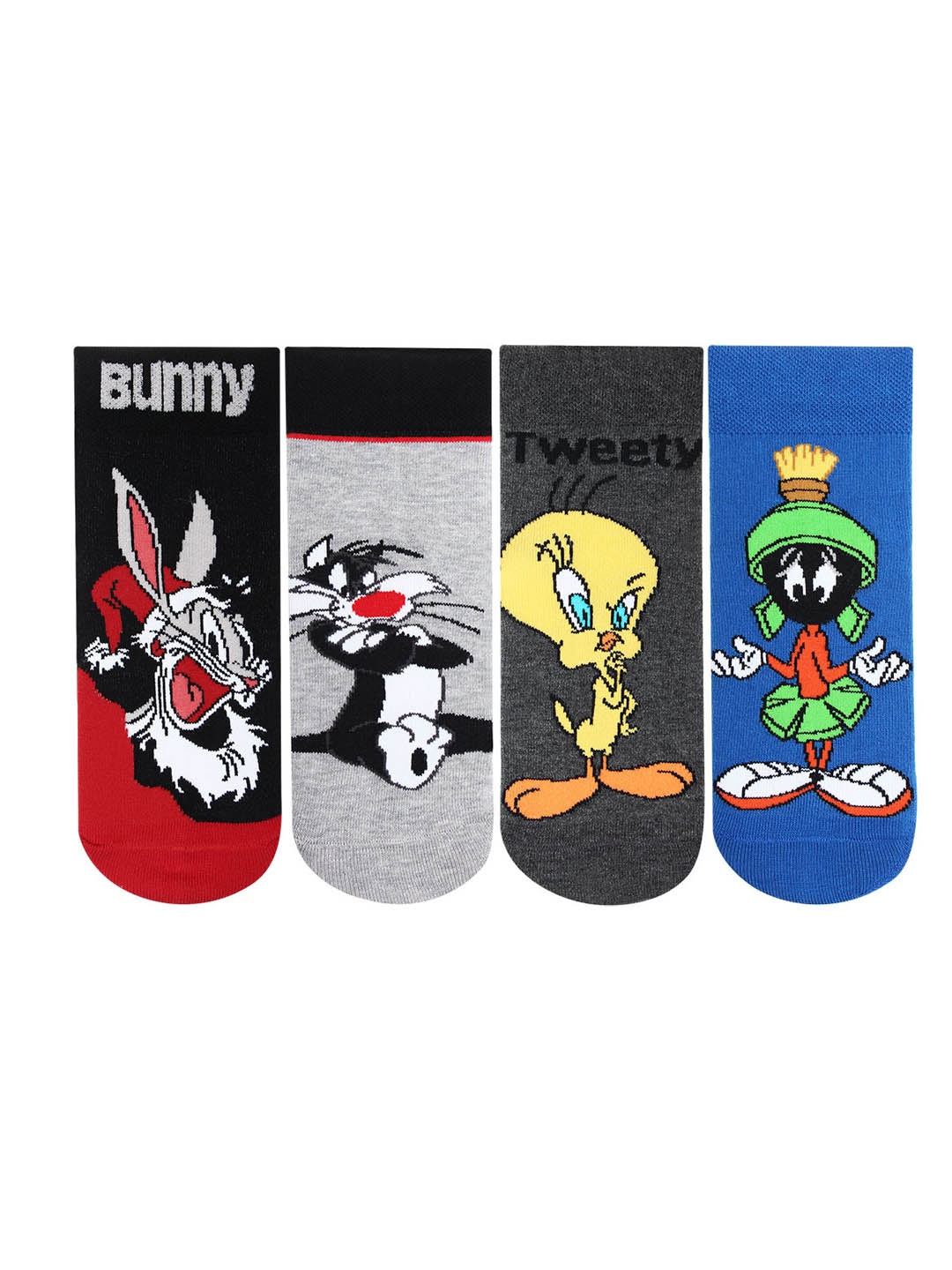 

Bonjour Kids Pack of 4 Assorted Loony Tunes Ankle-Length Socks