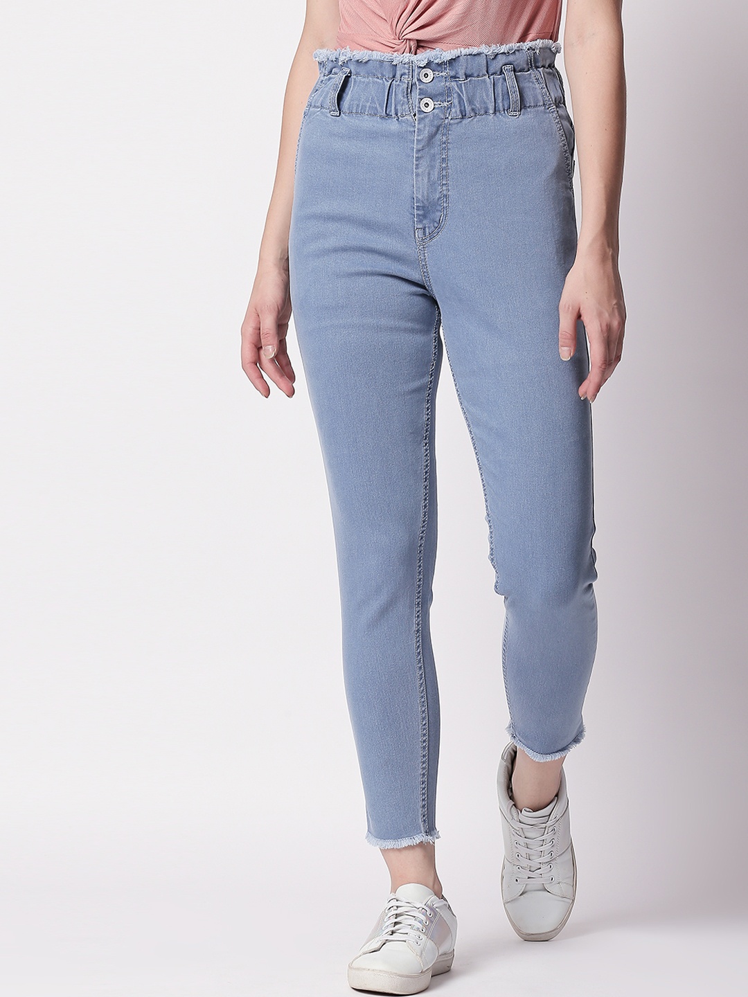 

High Star Women Blue Jogger High-Rise Clean Look Stretchable Jeans