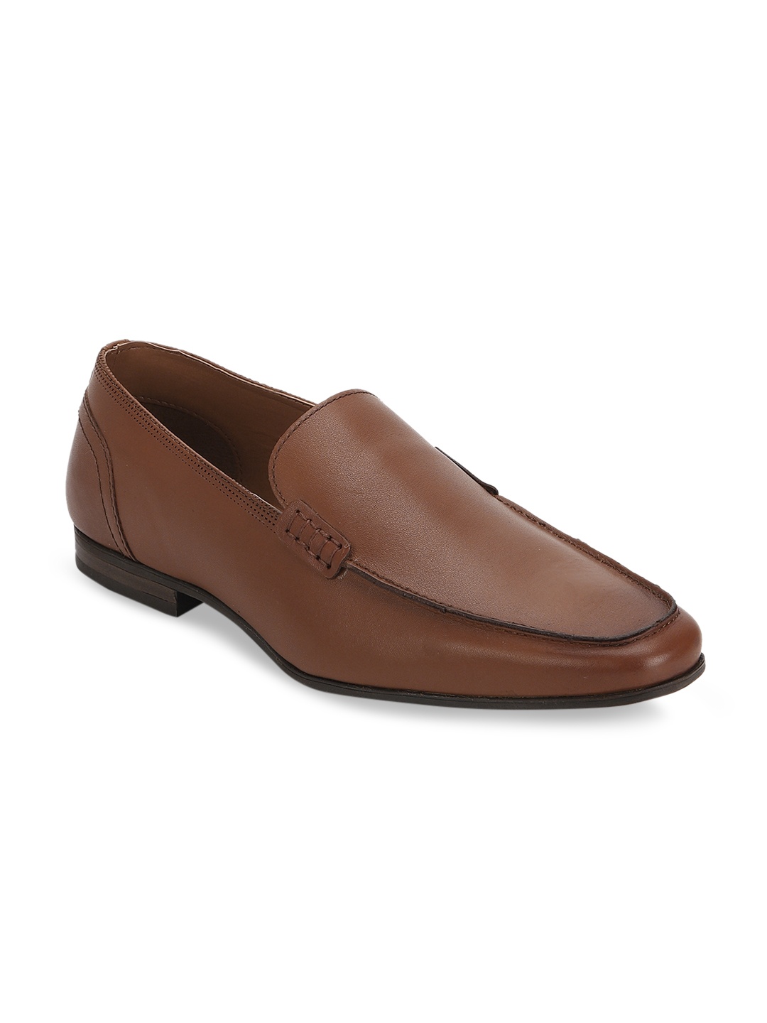 

Red Tape Men Tan Brown Solid Leather Formal Loafers
