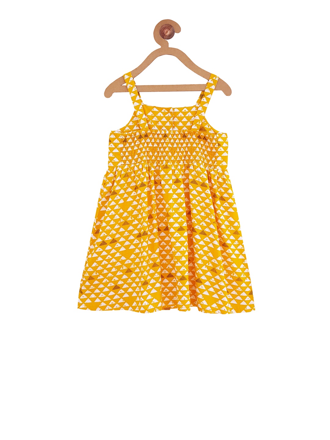 

Campana Girls Mustard Yellow Printed Fit and Flare Dress