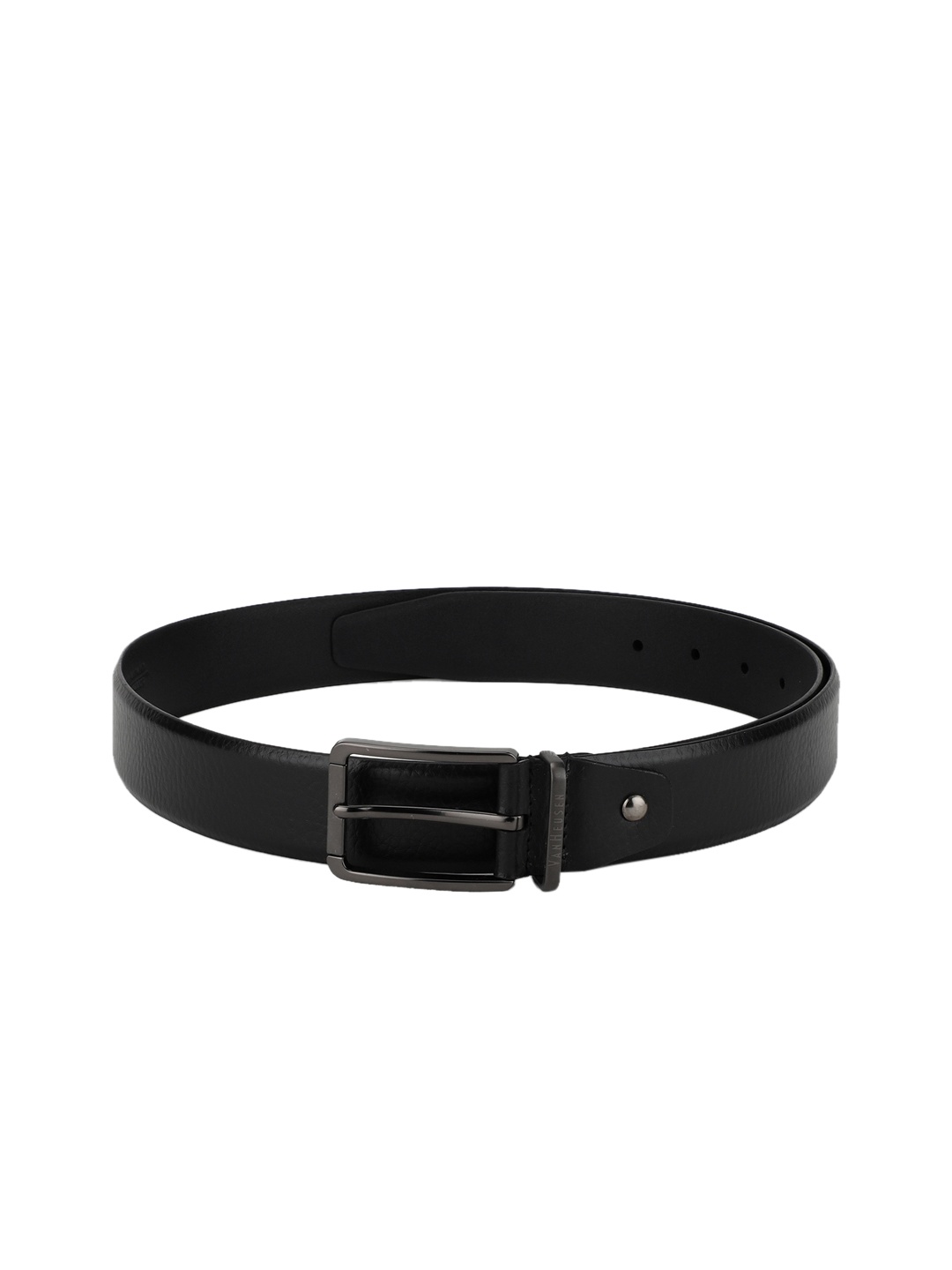 

Van Heusen Men Black Textured Leather Belt