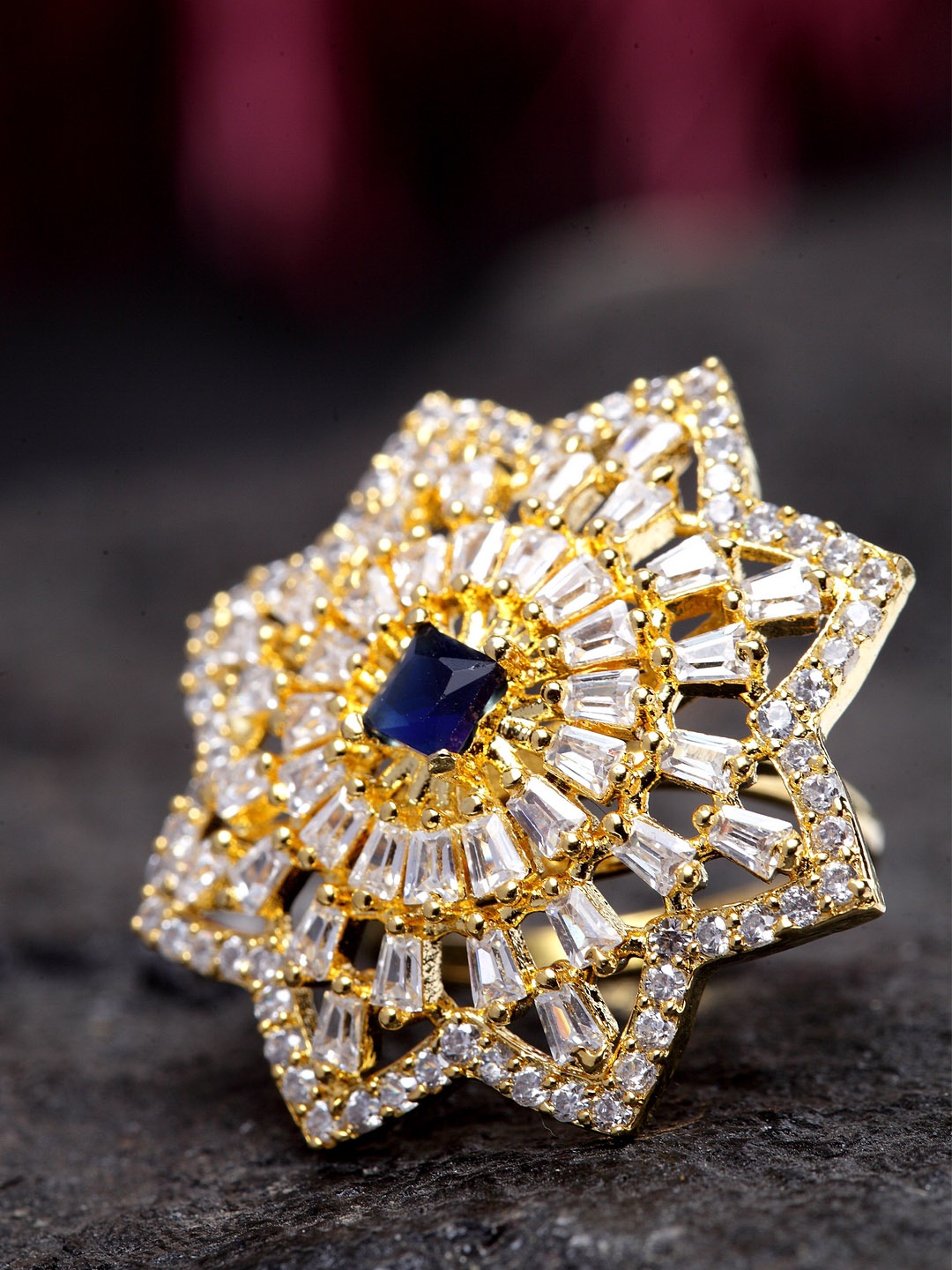 

Bhana Fashion Gold-Plated AD-Studded Handcrafted Finger Ring