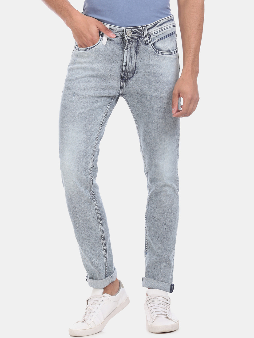 

Ed Hardy Men Blue Skinny Fit Mid-Rise Clean Look Jeans