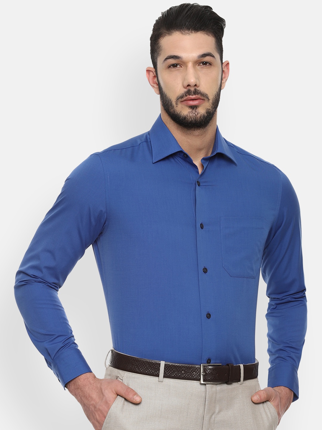 

Louis Philippe Men Blue Regular Fit Solid Formal Shirt