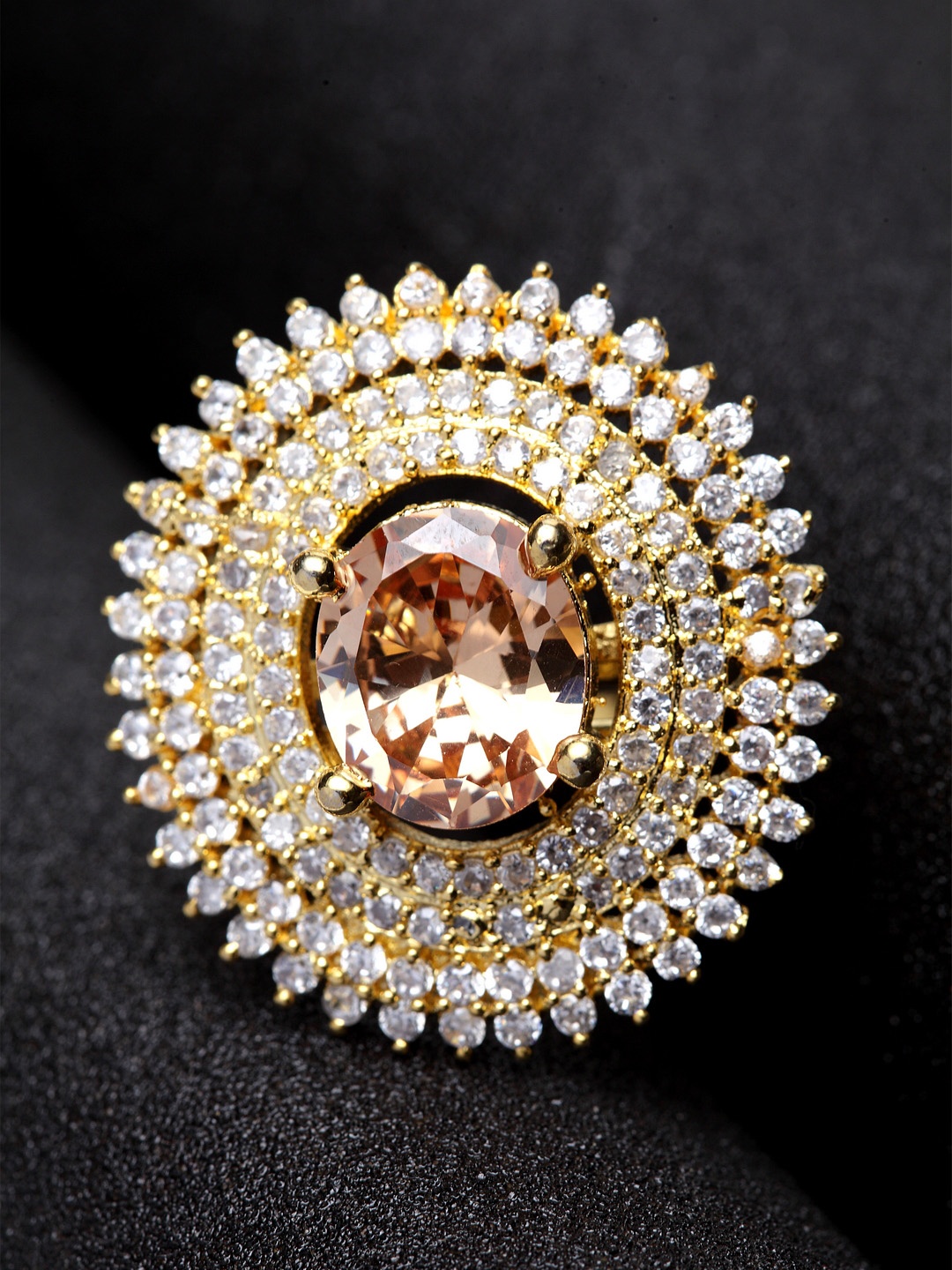 

Bhana Fashion Gold-Plated AD-Studded Handcrafted Finger Ring