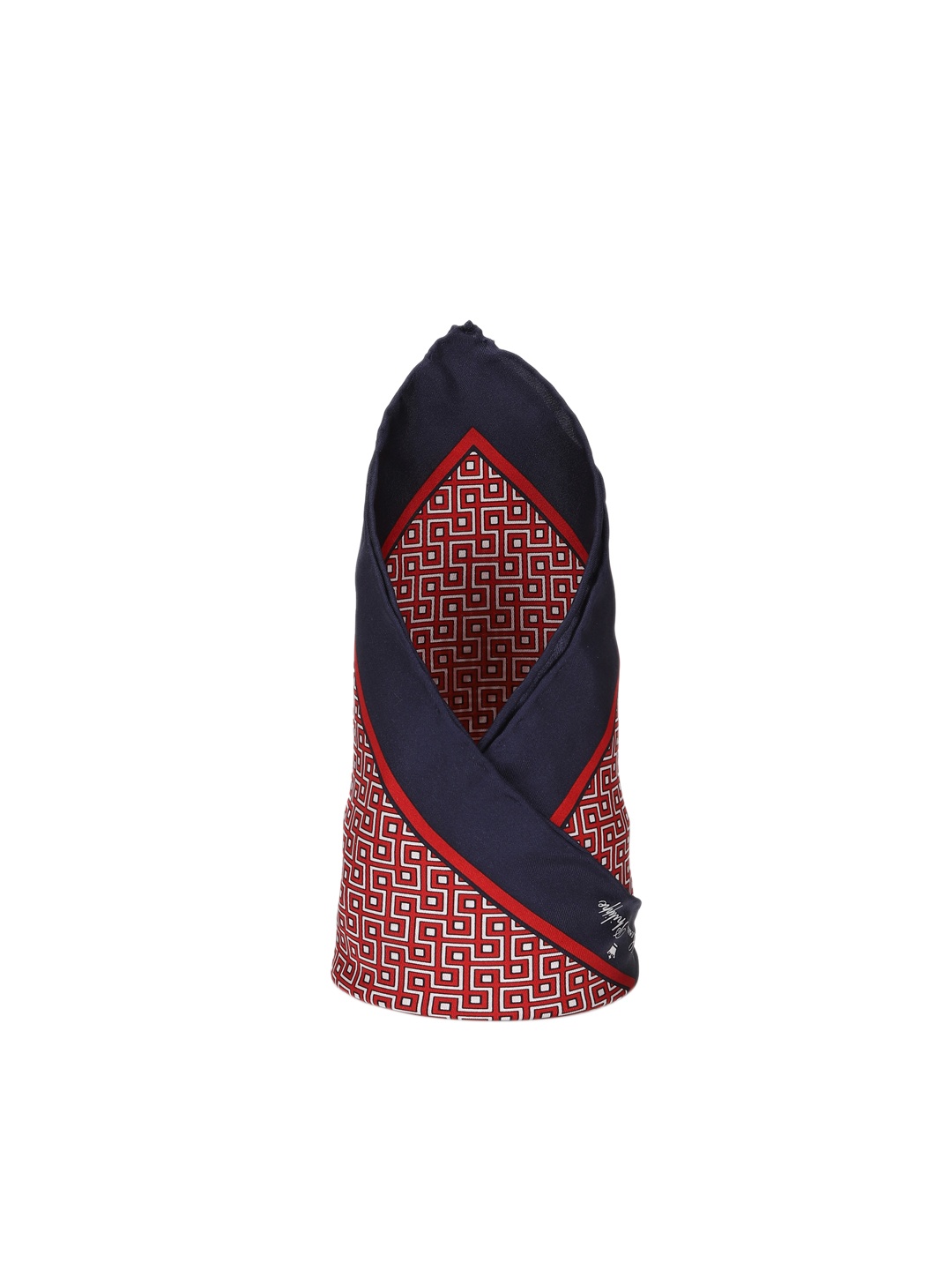 

Louis Philippe Men Red & Blue Printed Silk Pocket Square