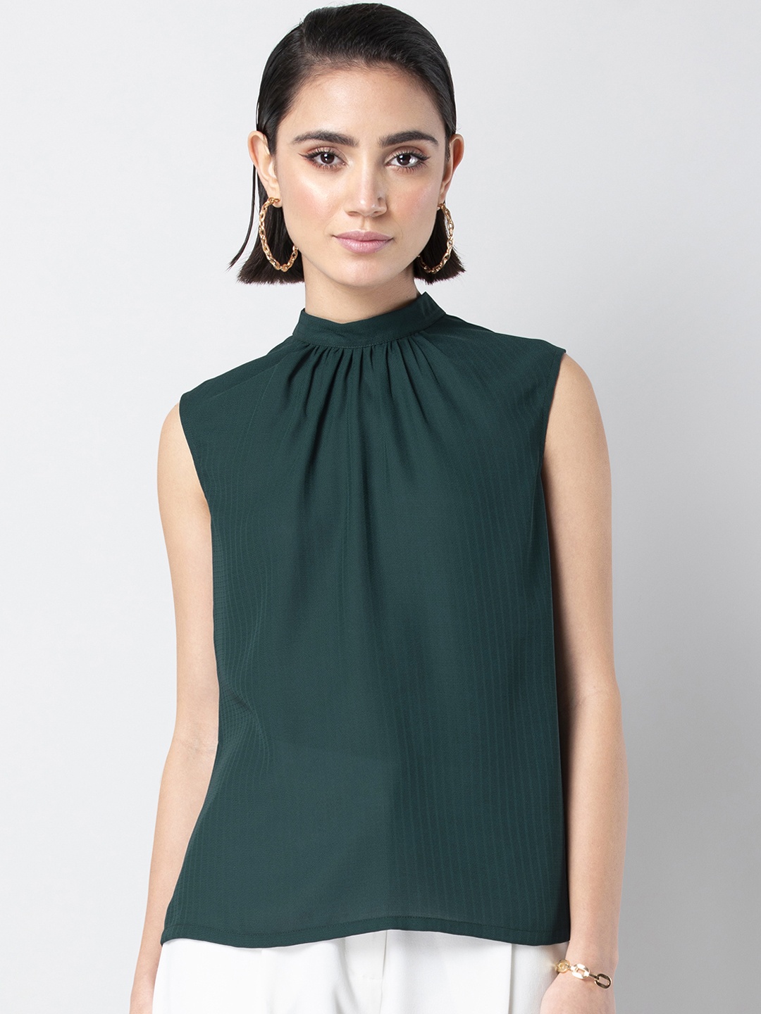 

FabAlley Women Green Solid Top