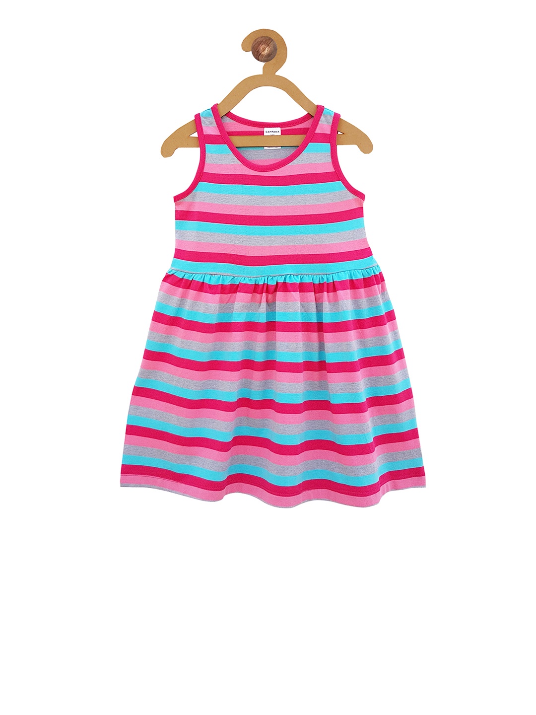 

Campana Girls Pink Striped Fit and Flare Dress