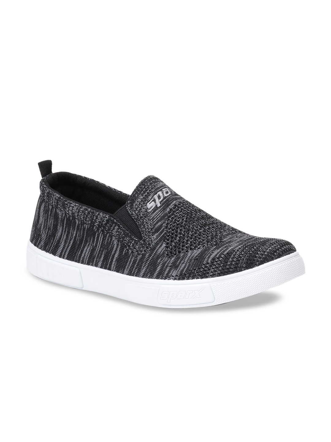 

Sparx Men Black Woven Design Slip-On Sneakers