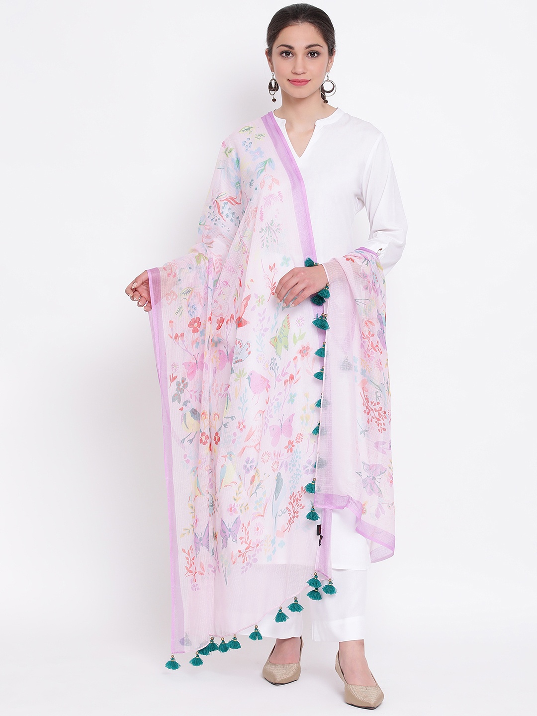 

SHINGORA Multicoloured Printed Antimicrobial Dupatta, Multi