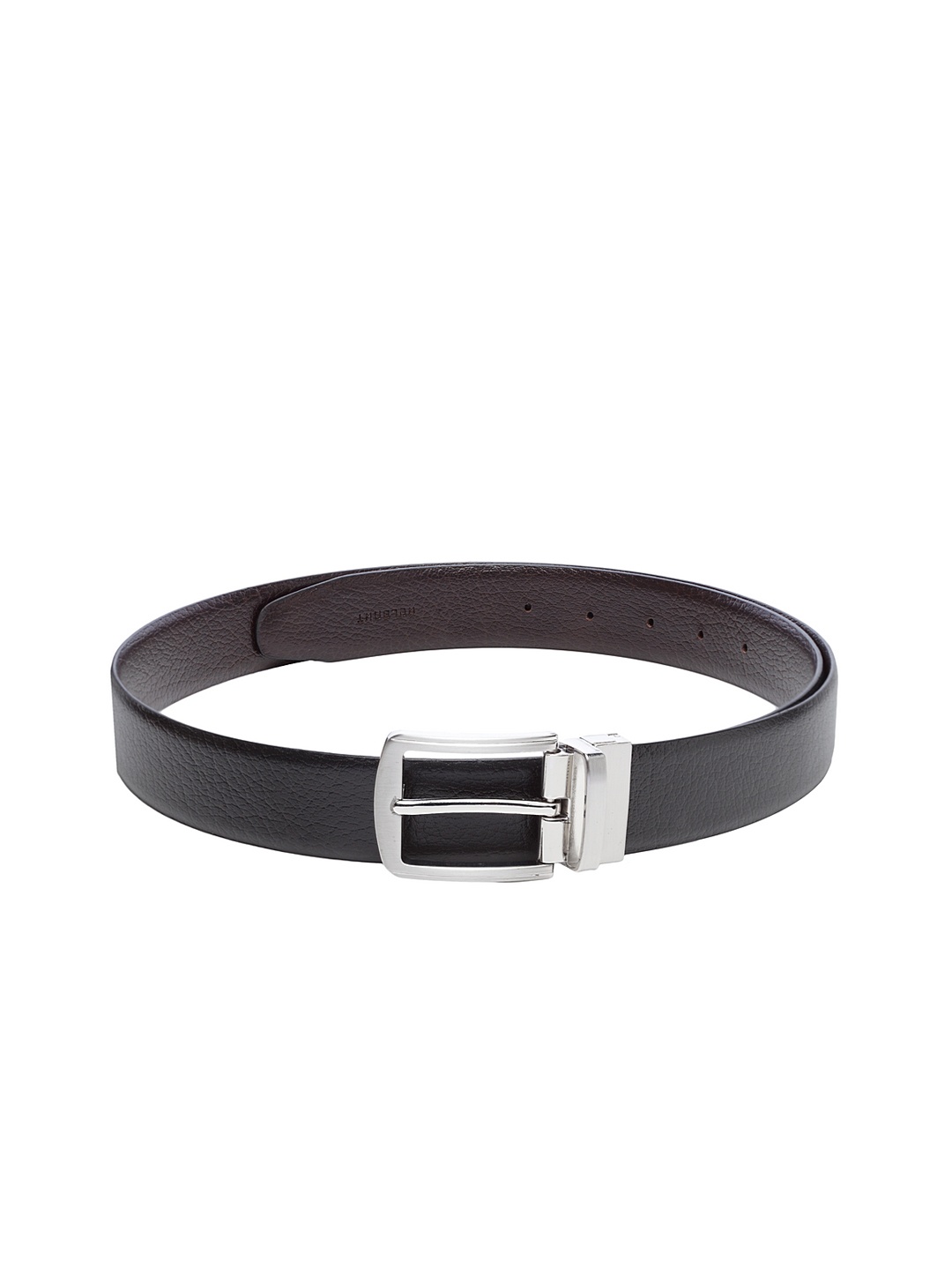 

WELBAWT Men Black & Brown Reversible Textured Leather Belt