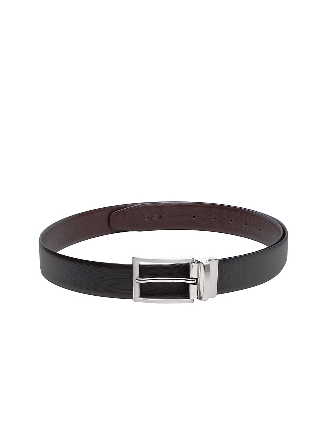 

WELBAWT Men Black & Brown Reversible Leather Textured Belt