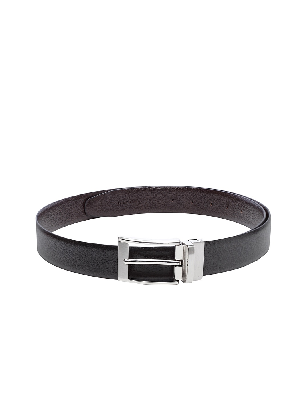 

WELBAWT Men Black & Brown Reversible Textured Leather Belt
