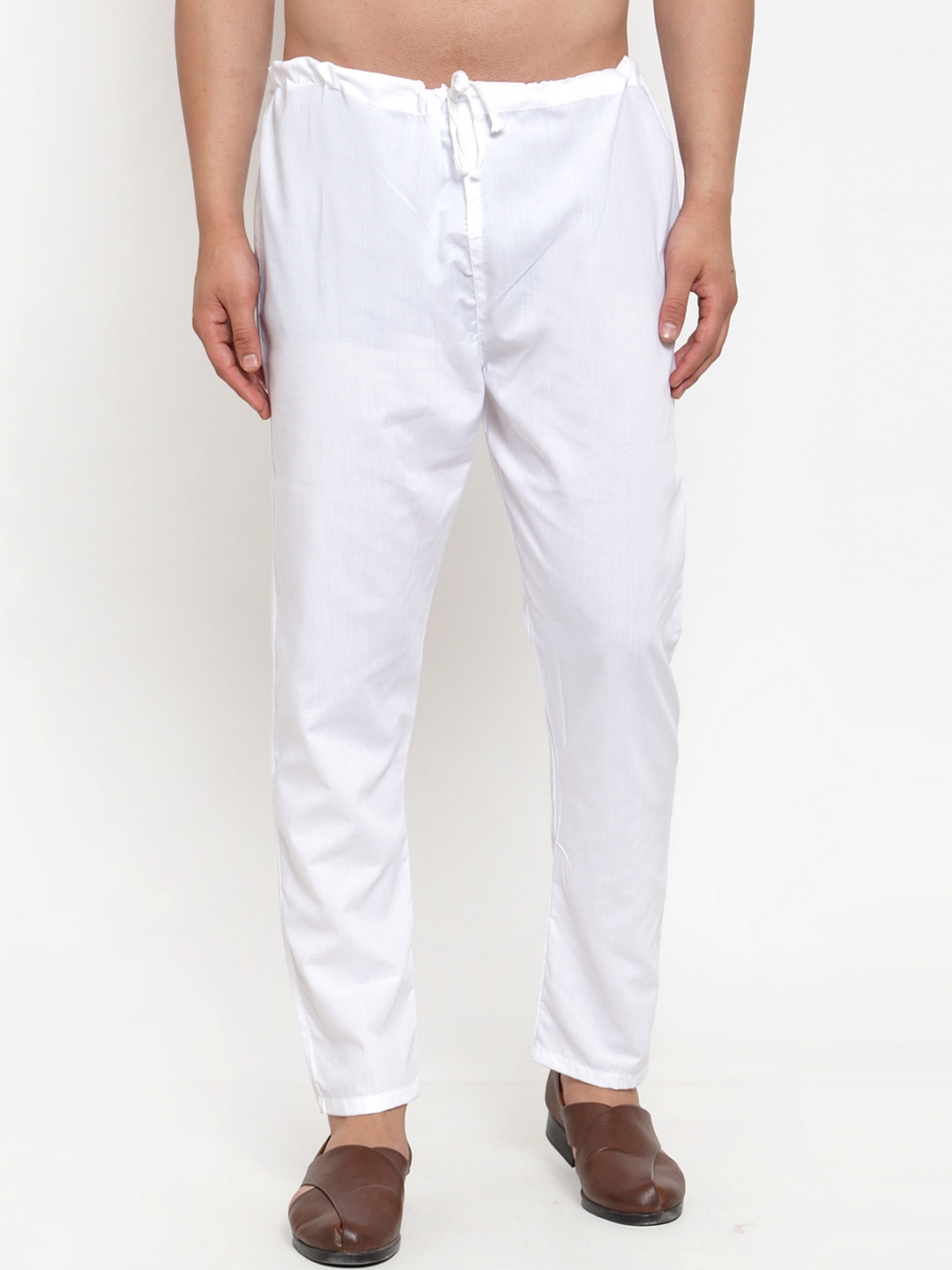 

Jompers Men Beige Solid Pants Cut Pyjama, White