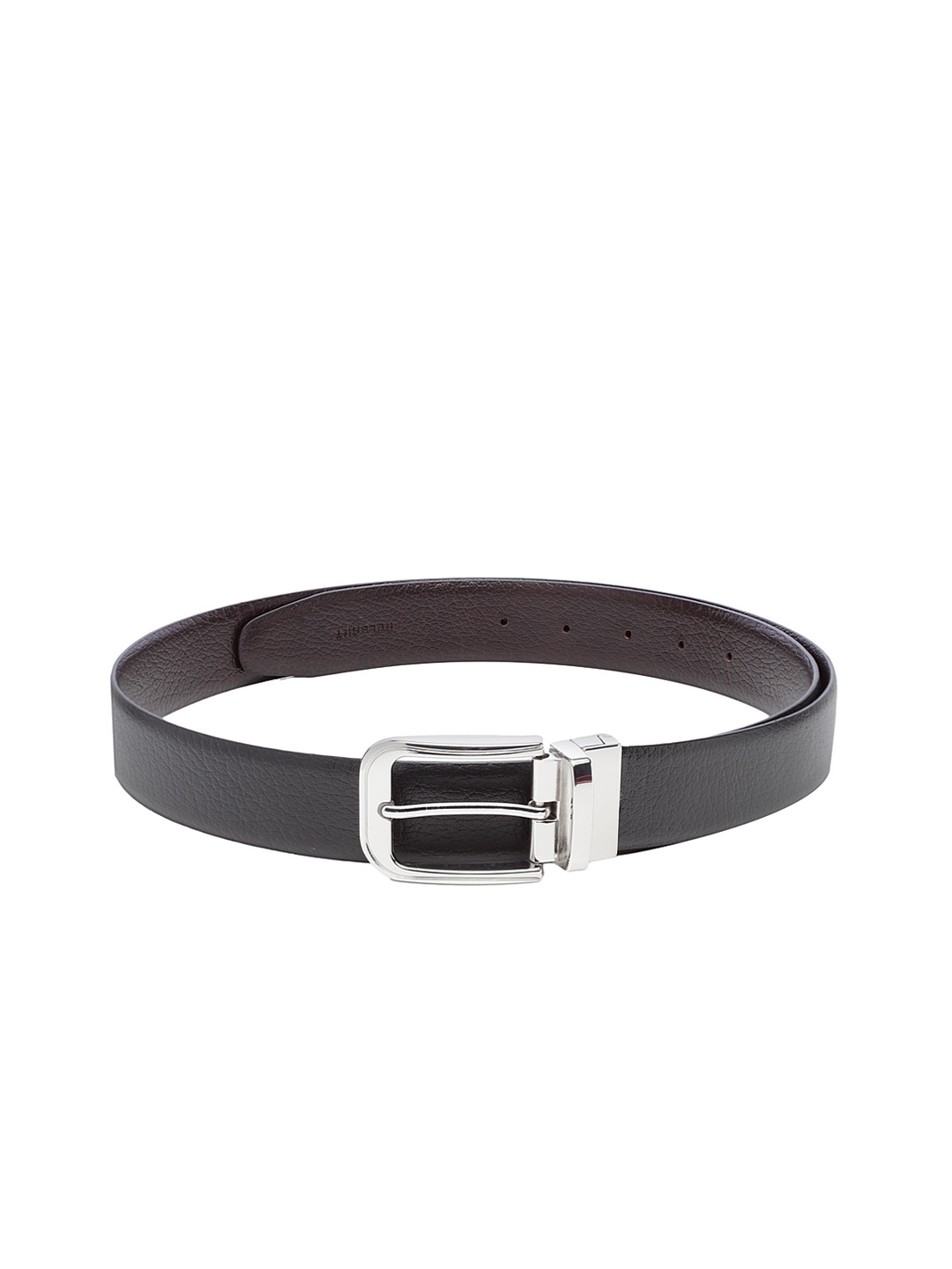 

WELBAWT Men Black & Brown Reversible Textured Leather Belt