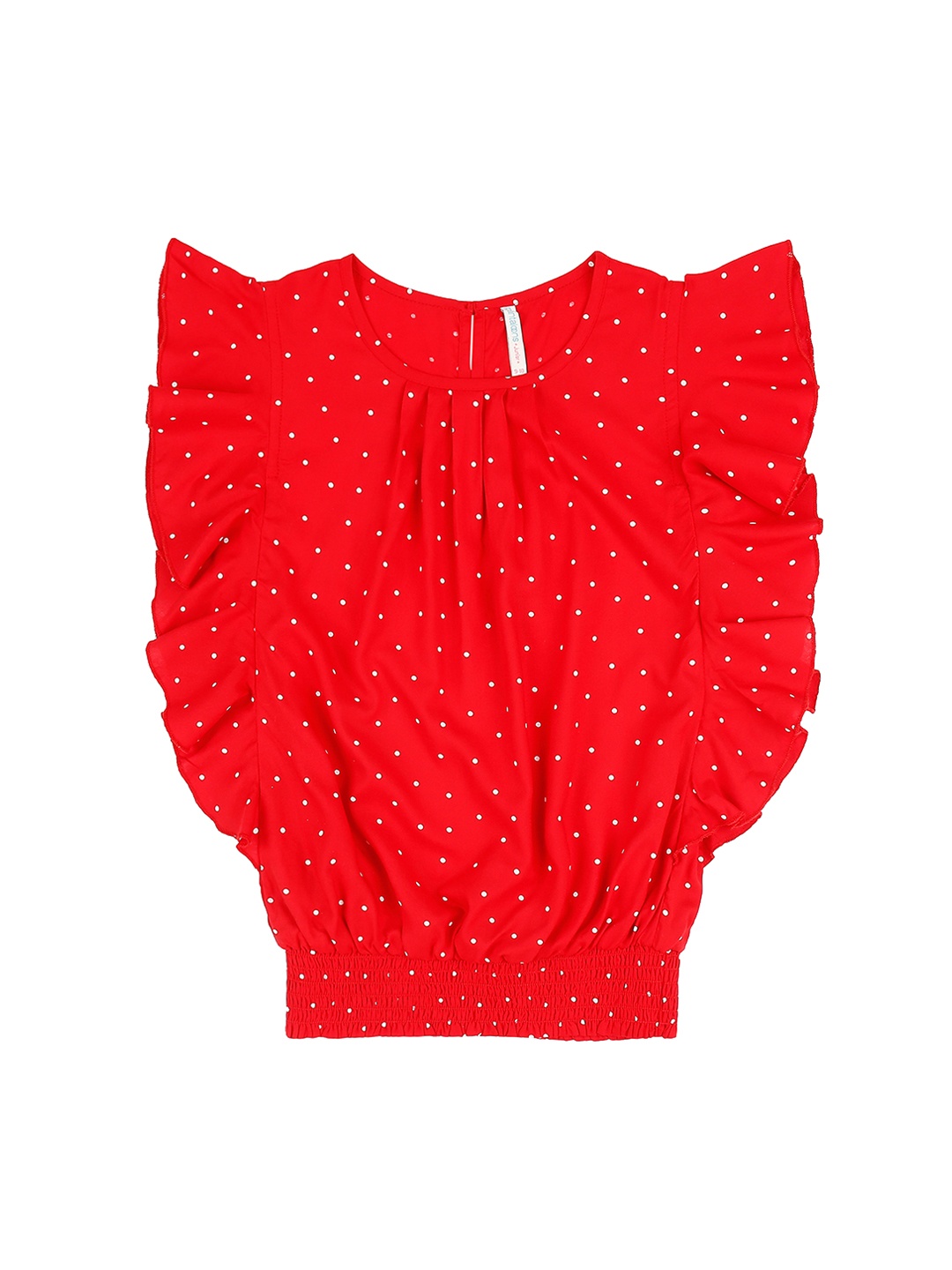 

Pantaloons Junior Girls Red Printed Blouson Top