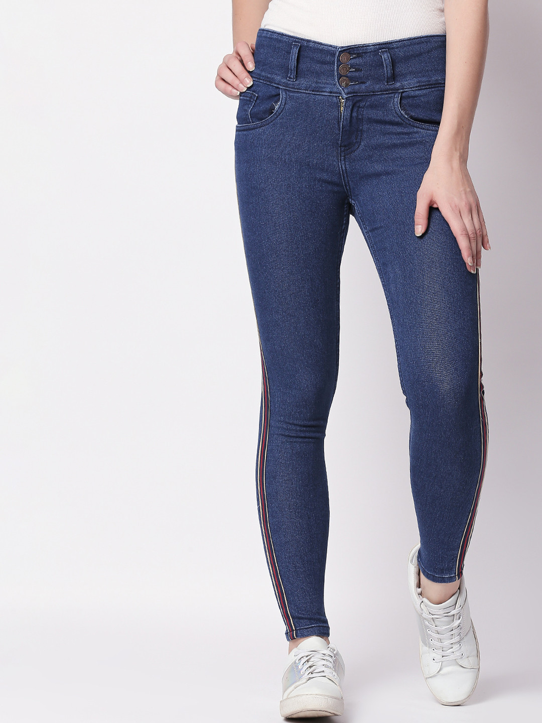 

High Star Women Blue Slim Fit High-Rise Clean Look Stretchable Jeans