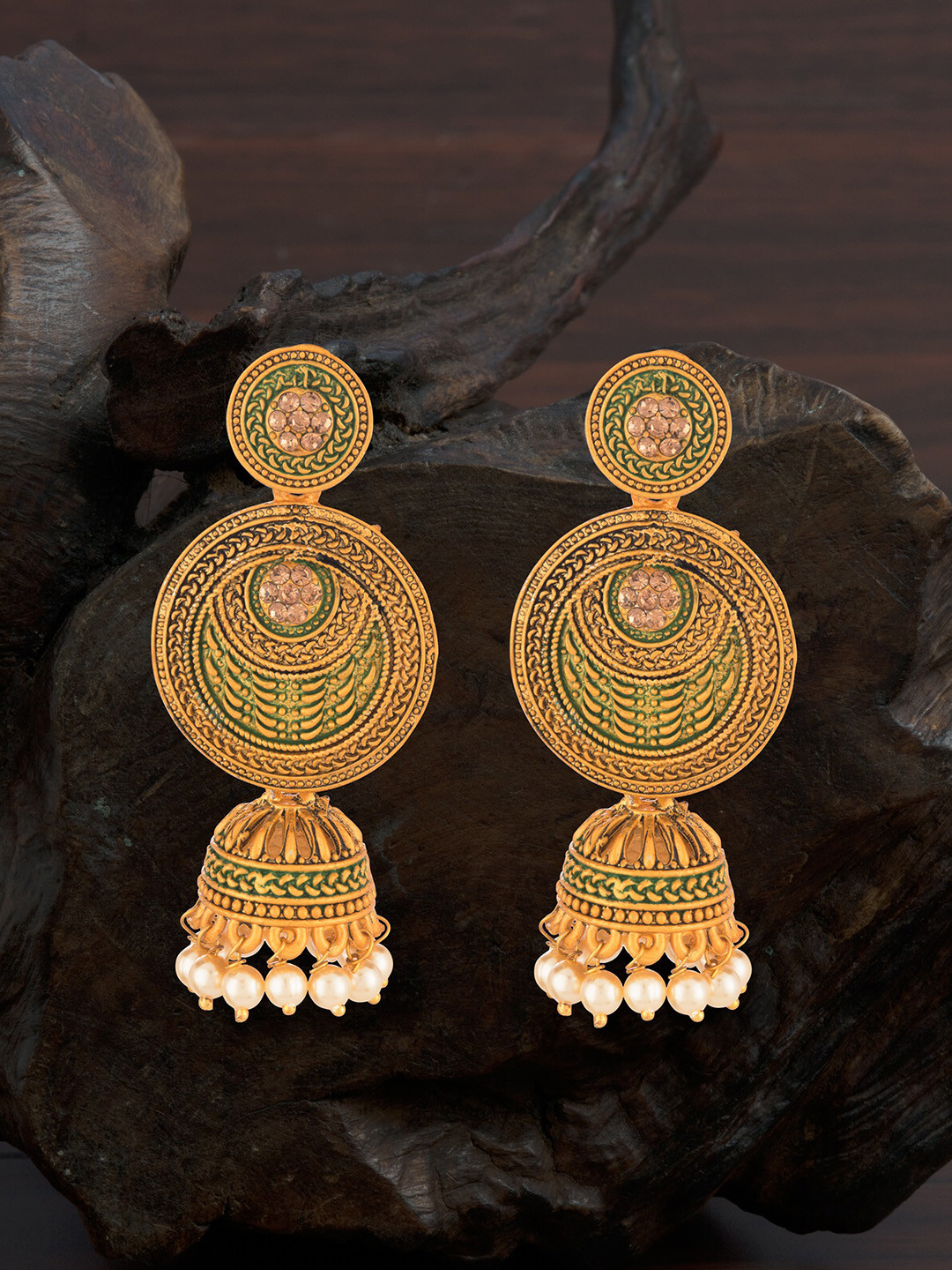 

E2O Gold-Plated Handcrafted Dome Shaped Jhumkas
