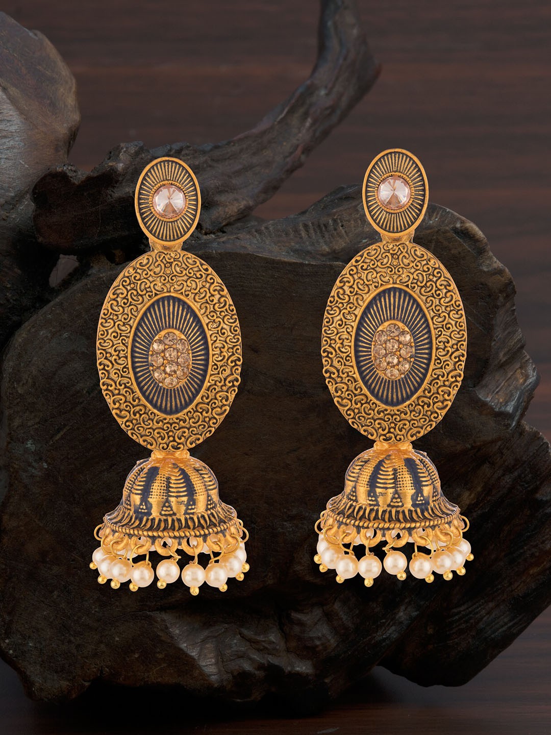 

E2O Gold-Plated Handcrafted Dome Shaped Jhumkas