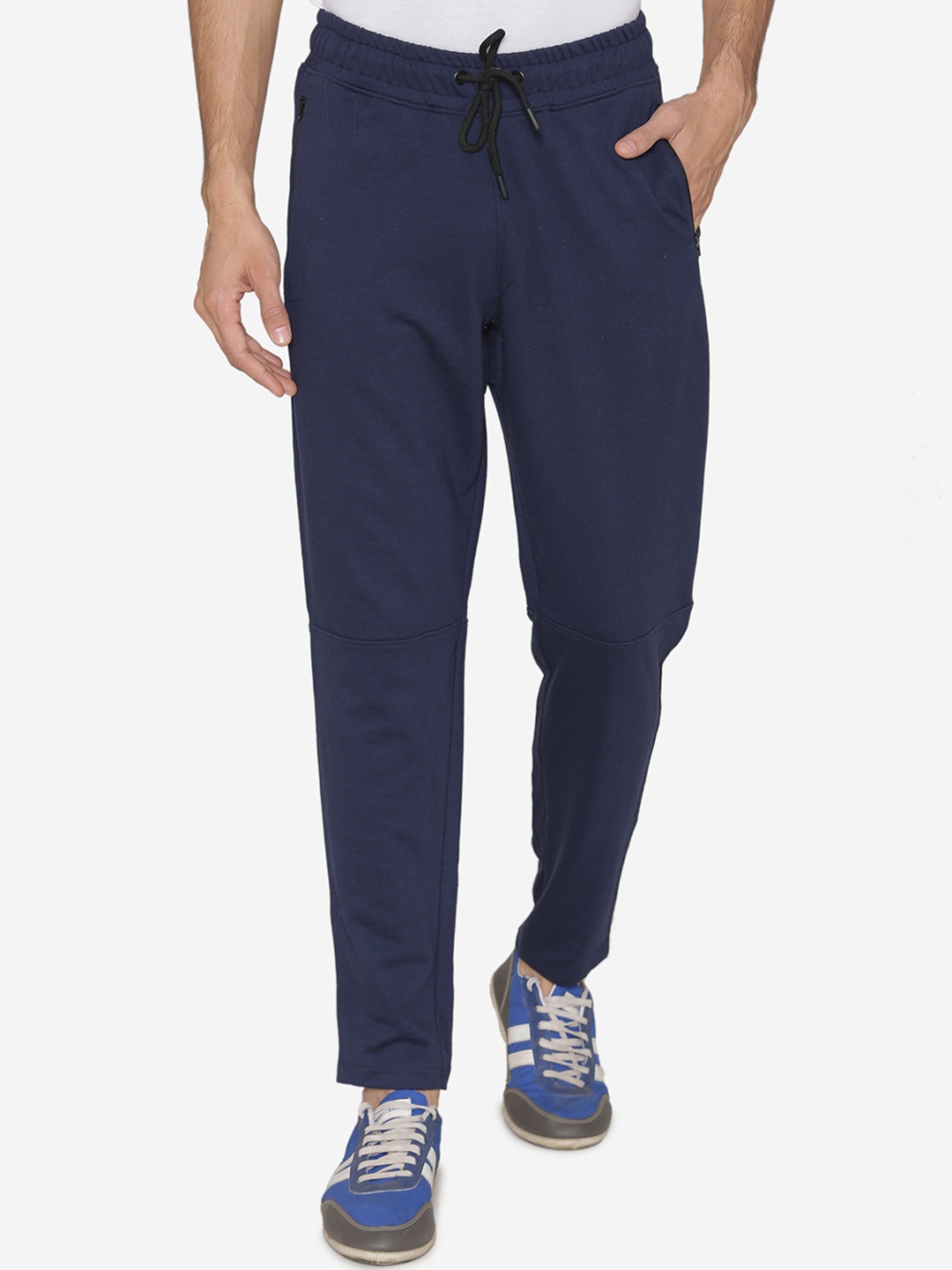 

ManQ CASUAL Men Navy Blue Solid Track Pants
