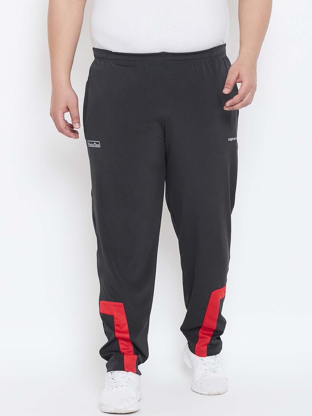 

bigbanana Plus Size Men Black Solid Track Pants