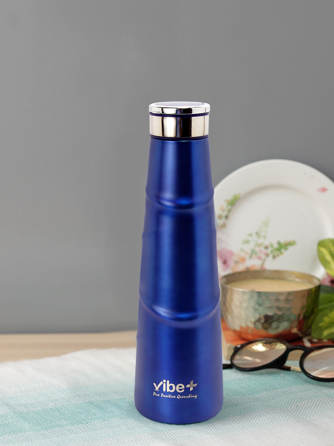 

Vibe Plus Unisex Navy Blue Solid Double Wall Stainless Steel Water Bottle 500 ml