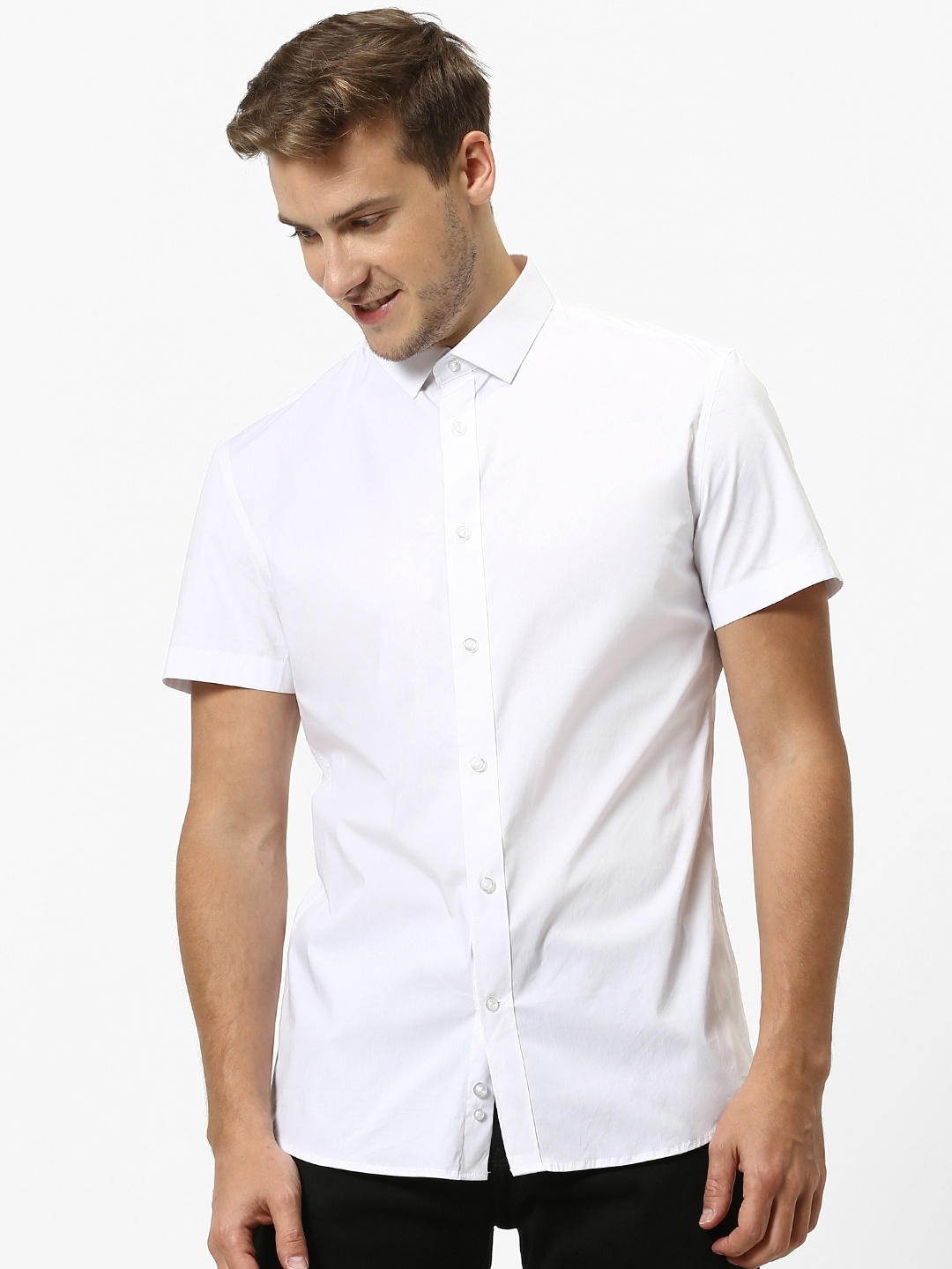 

Celio Men White Slim Fit Solid Casual Shirt