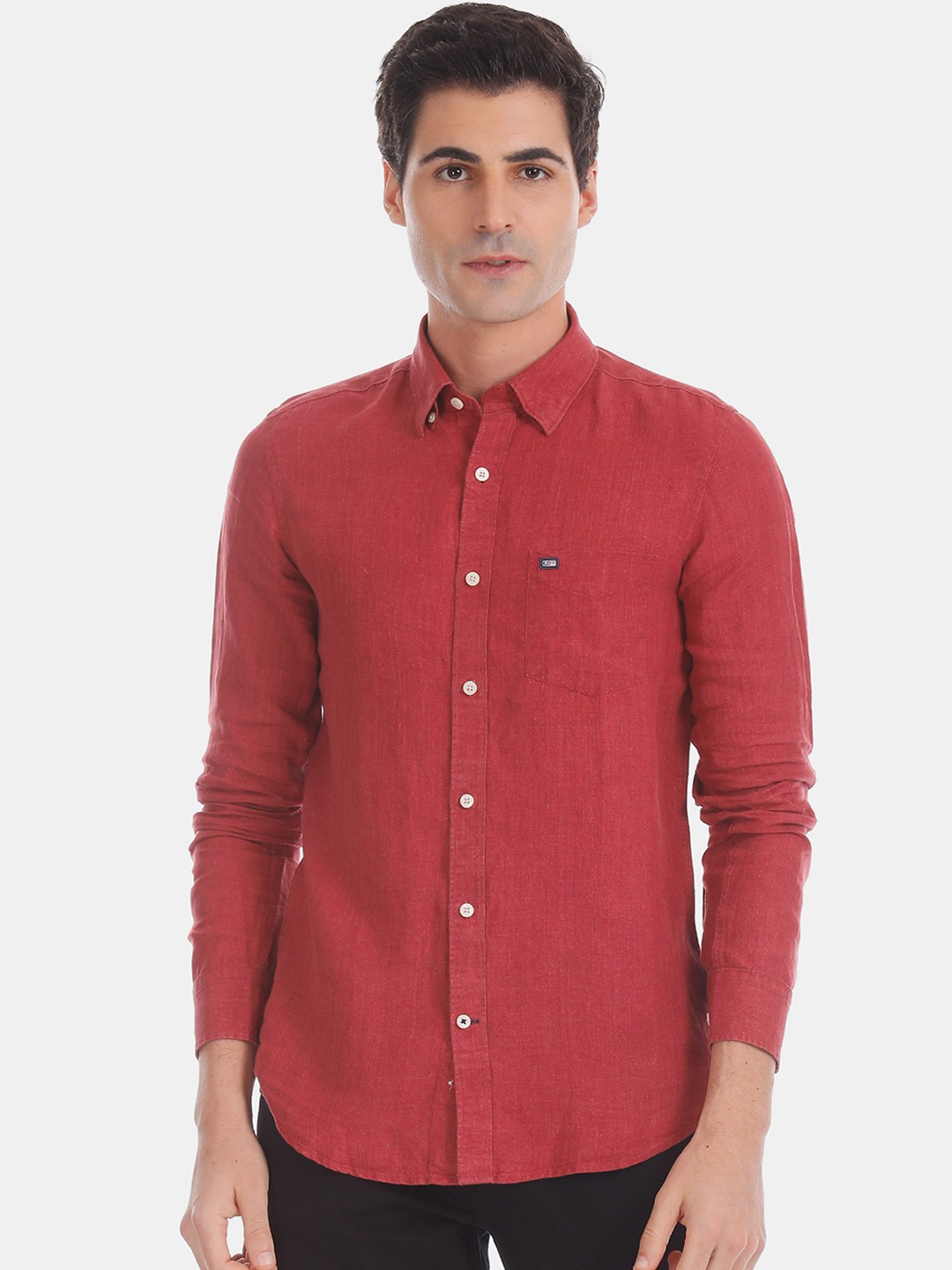 

Arrow Sport Men Red Slim Fit Solid Casual Shirt