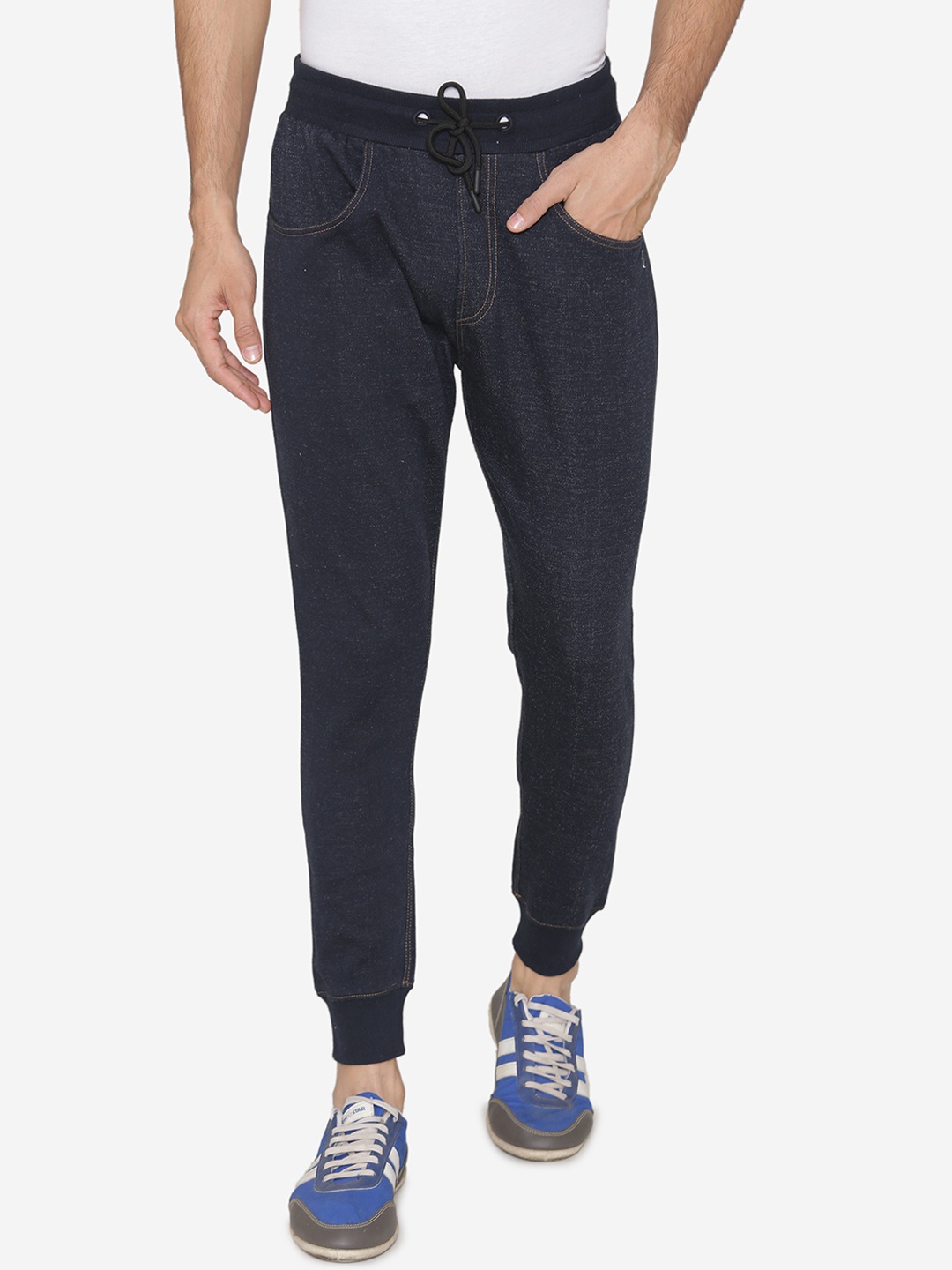 

ManQ CASUAL Men Navy Blue Solid Joggers