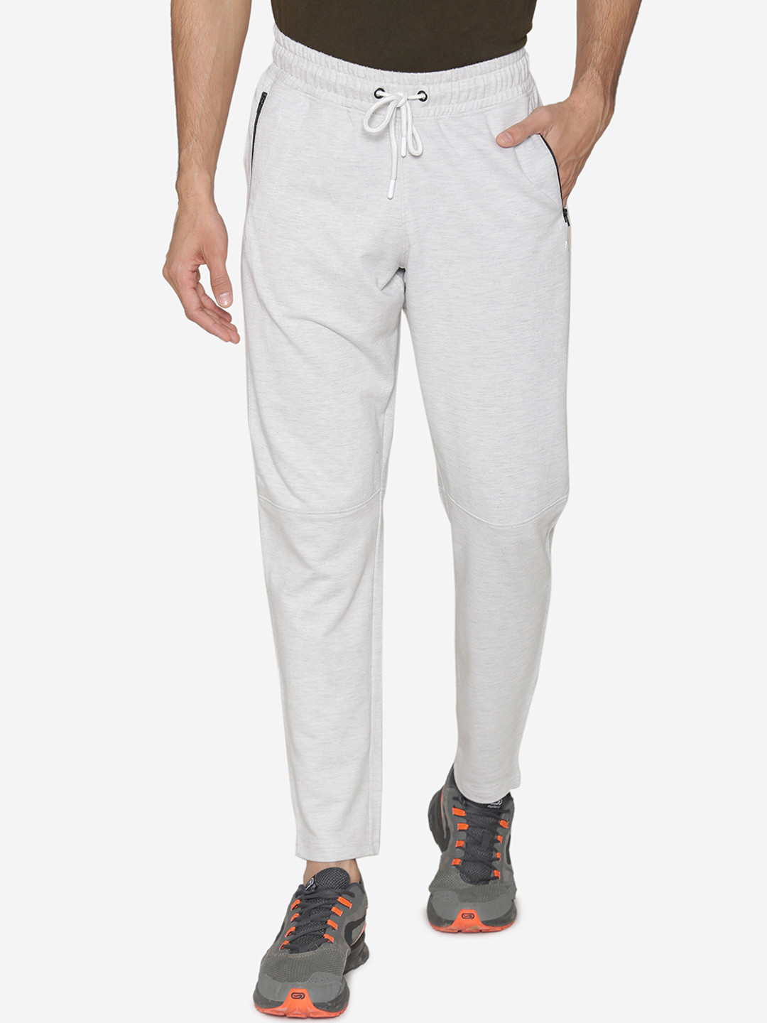 

ManQ CASUAL Men White Solid Track Pants