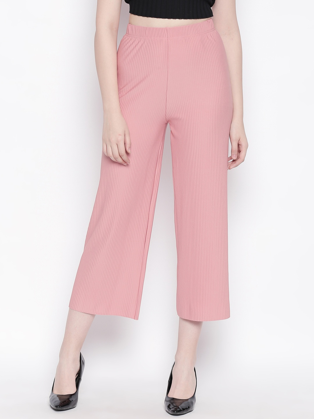 

Honey by Pantaloons Women Pink Regular Fit Solid Culottes