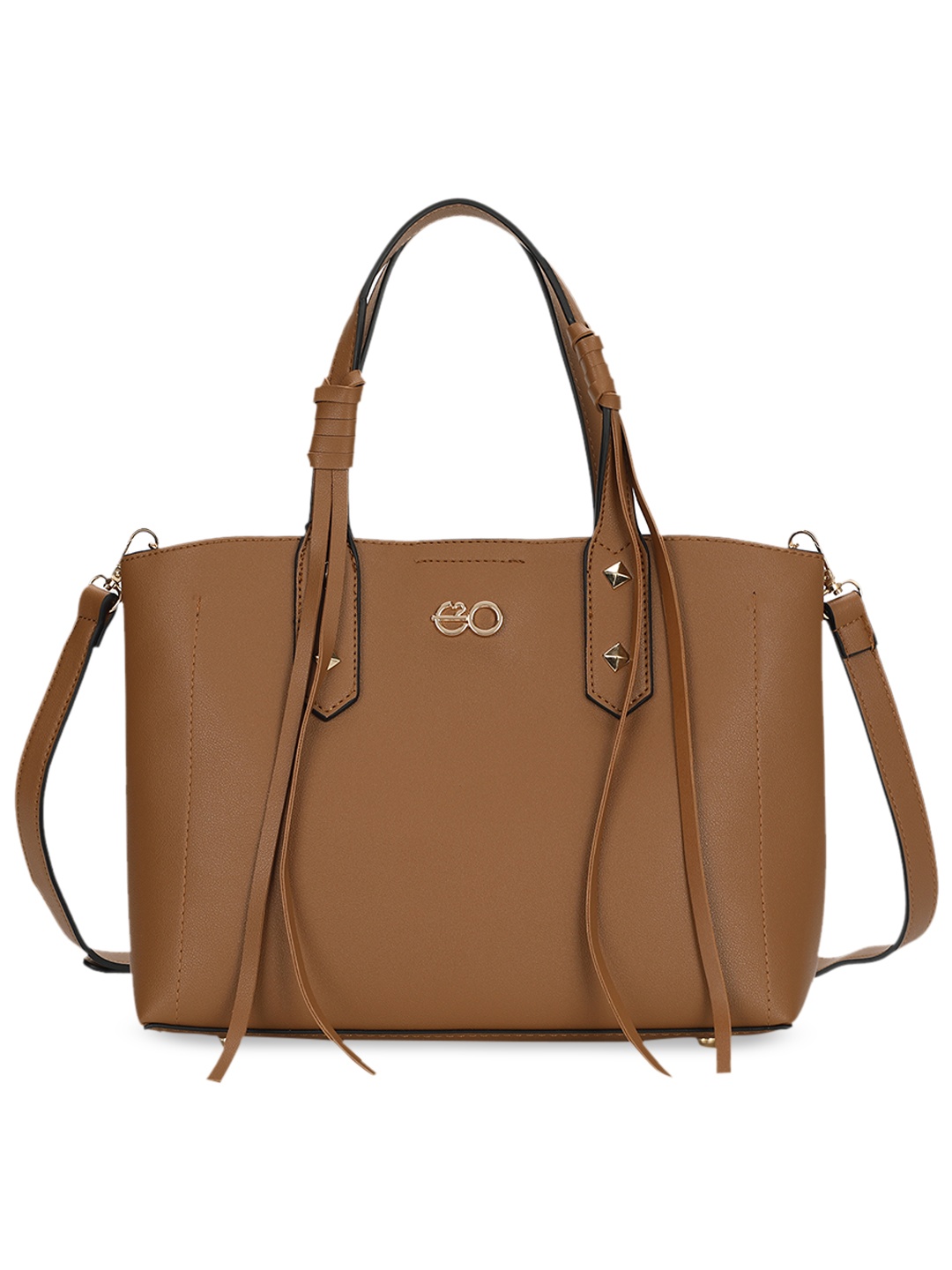 

E2O Brown Solid Handheld Bag