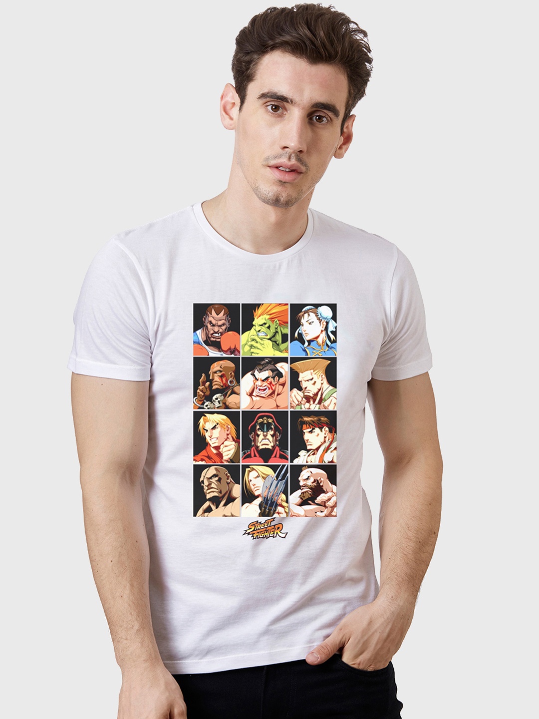

Free Authority Street Fighter Featured White Tshirt for Men