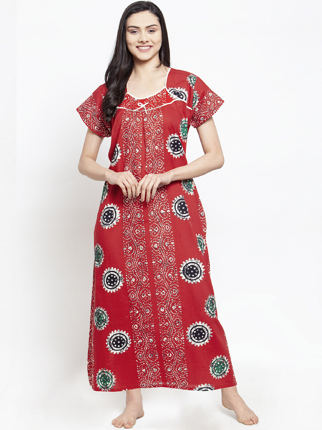 

Secret Wish Red Printed Nightdress