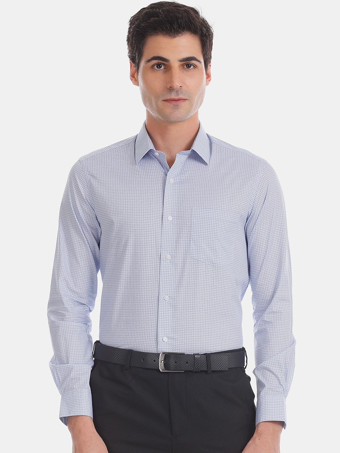 

Arrow Men Blue Slim Fit Printed Formal Shirt