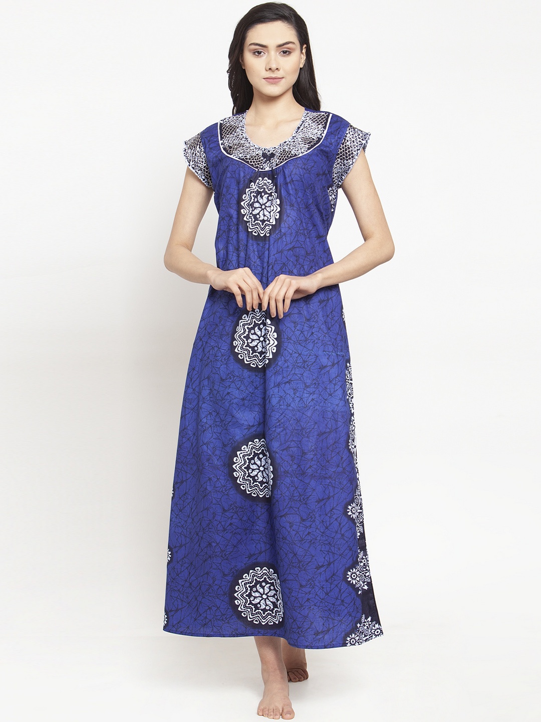 

Secret Wish Blue Printed Nightdress