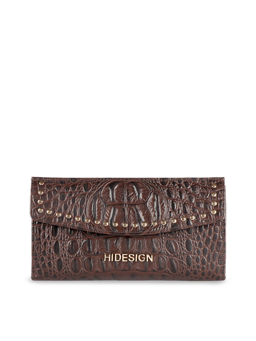 

Hidesign Women Brown Textured Three Fold Leather Wallet